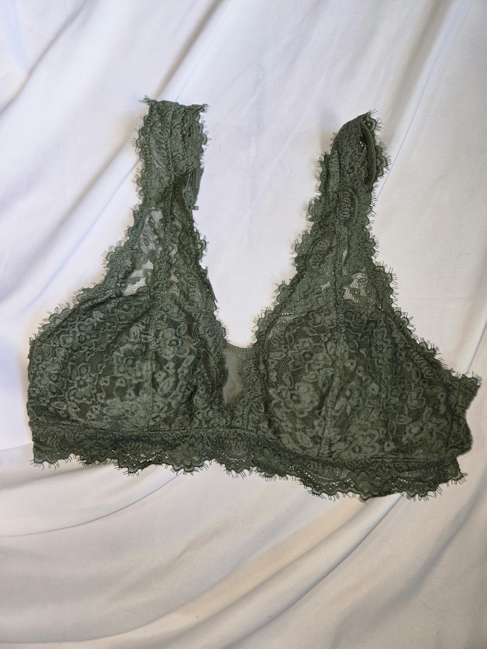aerie Olive Green Lace Bralette
